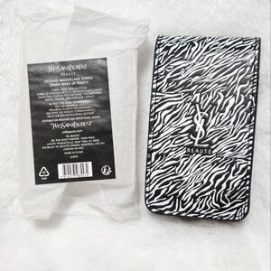 YSL Zebra Print Small Makeup Pouch with Mirror